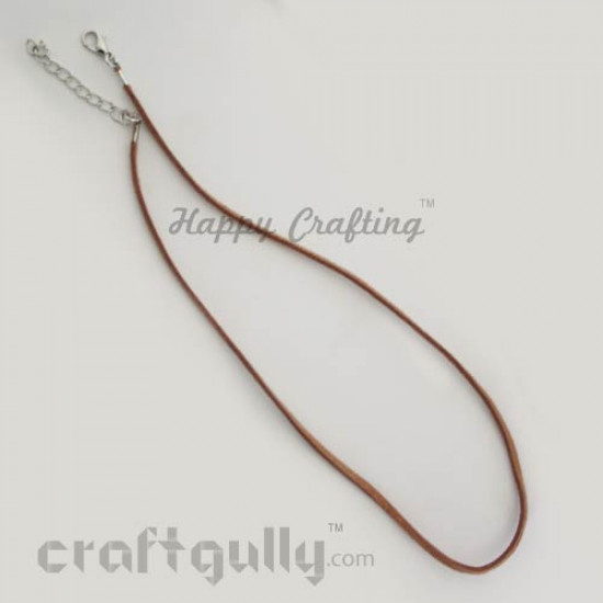 Necklace Cords - Faux Leather - Light Brown