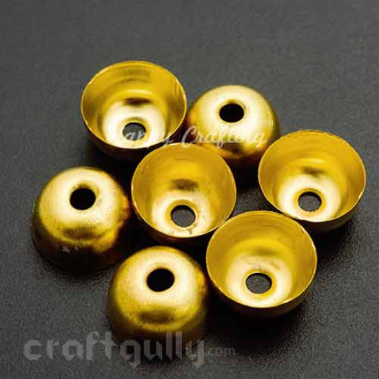 Bead Caps 11mm - Dome Large - Golden - Pack of 10