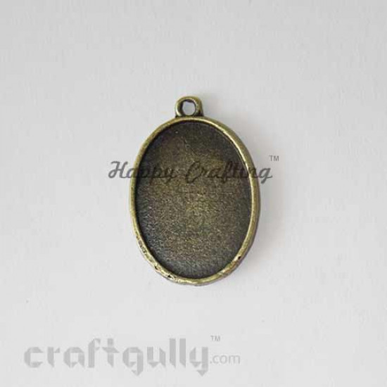 Pendant Blank 20mm - Oval #6 - Bronze - Pack of 3