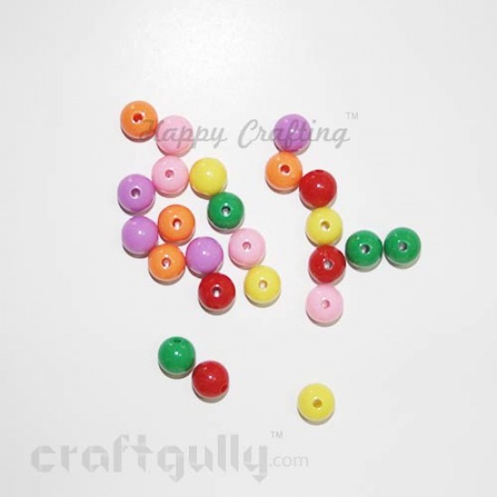 Acrylic Beads 8mm - Round - Assorted - Pack of 60