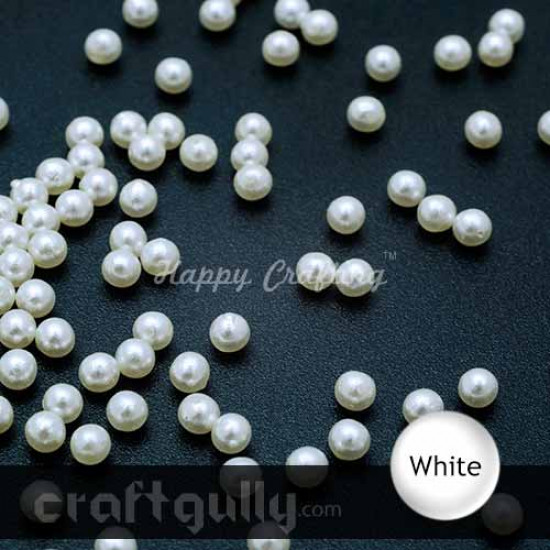 Acrylic Beads 2mm - White Without Hole - 10gms