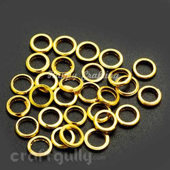 Jump Rings 4mm - Closed - Golden Finish - 5 gms