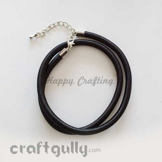 Necklace Cords - Silk Thread - Black - 18 inches