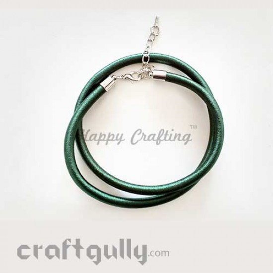 Necklace Cords - Silk Thread - Dark Green - 18 inches