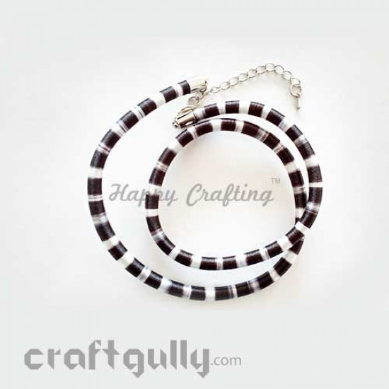 Necklace Cords - Silk Thread - Black & White - 18 inches