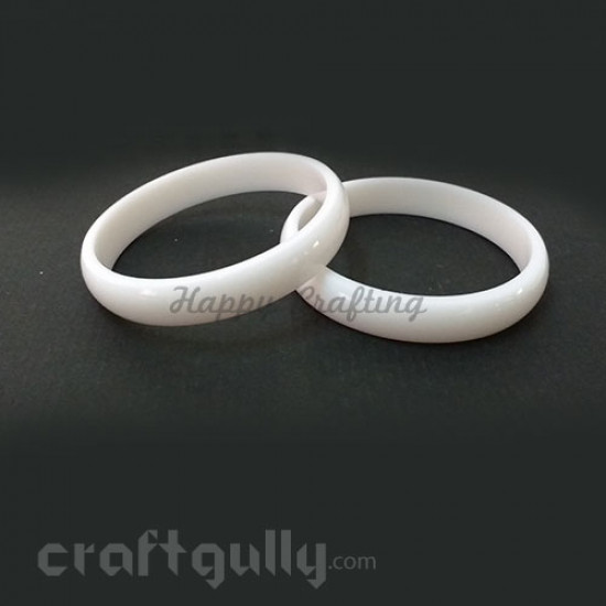 Acrylic Bangles 2.4 - 10mm - White - Pack of 2