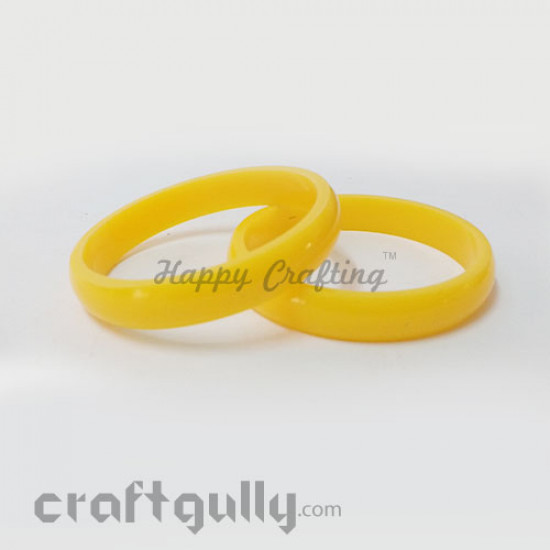 Acrylic Bangles 2.4 - 10mm - Yellow - Pack of 2