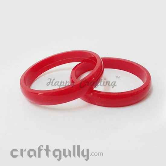 Acrylic Bangles 2.4 - 10mm - Red - Pack of 2