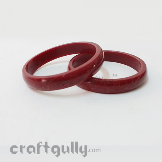 Acrylic Bangles 2.4 - 10mm - Dark Red - Pack of 2