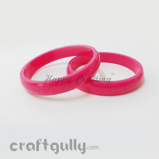 Acrylic Bangles 2.4 - 10mm - Dark Pink - Pack of 2