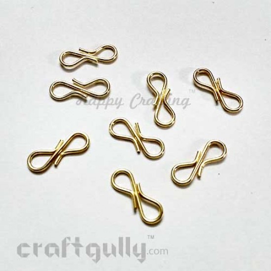 Clasps - Closed S Clasps 13mm - Golden - 20gms