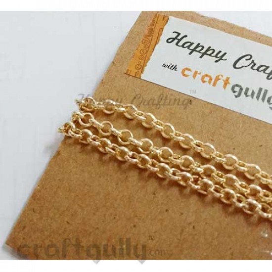 Chains - Round 4mm - Golden Finish - 36 Inches