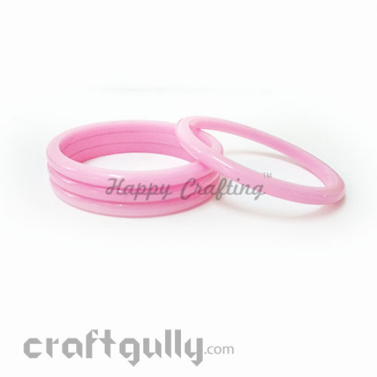 Acrylic Bangles 2.4 - 5mm - Baby Pink - Pack of 4