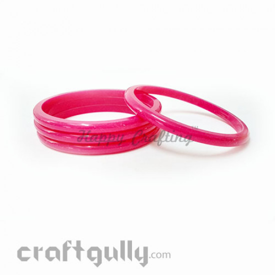 Acrylic Bangles 2.4 - 5mm - Dark Pink - Pack of 4