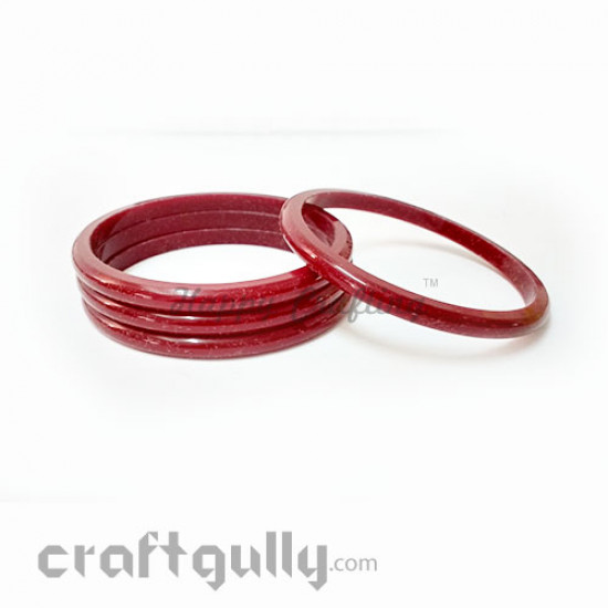 Acrylic Bangles 2.4 - 5mm - Dark Red - Pack of 4