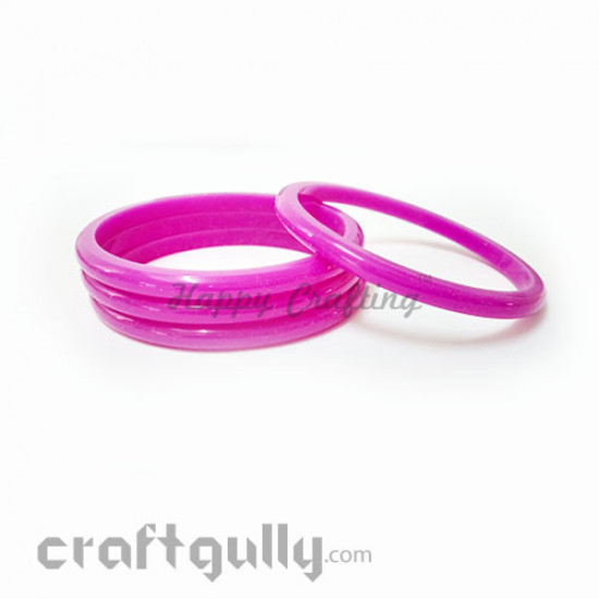 Acrylic Bangles 2.4 - 5mm - Magenta - Pack of 4