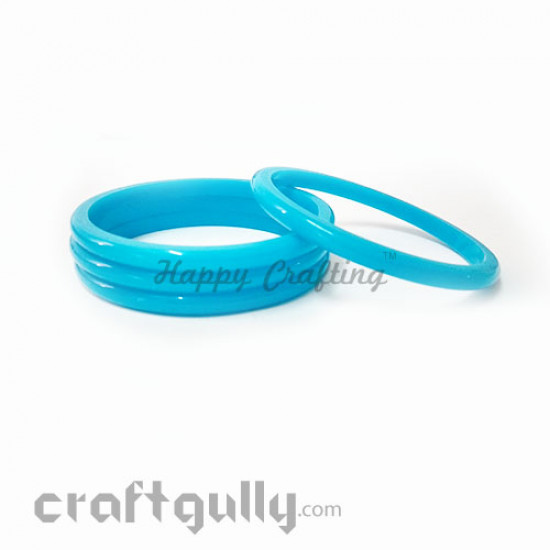 Acrylic Bangles 2.4 - 5mm - Sky Blue - Pack of 4