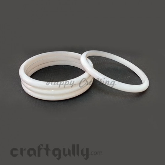 Acrylic Bangles 2.4 - 5mm - White - Pack of 4