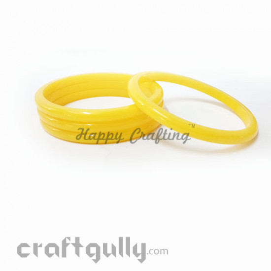 Acrylic Bangles 2.4 - 5mm - Yellow - Pack of 4