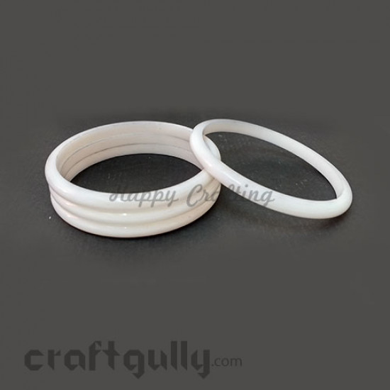 Acrylic Bangles 2.2 - 5mm - White - Pack of 4