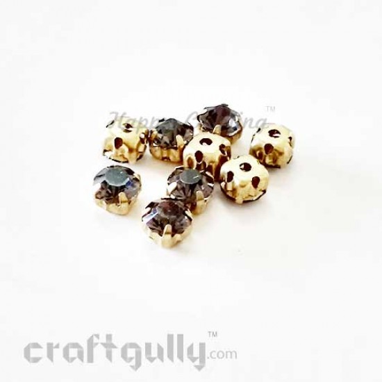 Rhinestone 5mm - Prong Setting - Black Transparent - Pack of 25