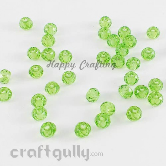 Acrylic Beads 6mm - Faceted - Light Green - Pack of 40