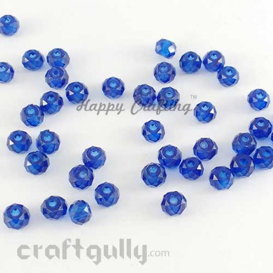 Acrylic Beads 6mm - Faceted - Royal Blue - Pack of 40