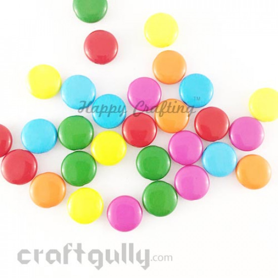 Acrylic Beads 11mm - Disc - Assorted - Pack of 30