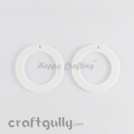 Earring Base Plastic - 40mm Round #1 - Pack of 2