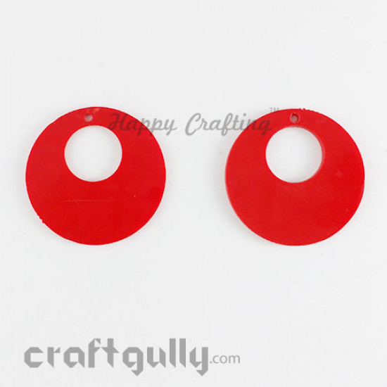 Earring Base Plastic - 40mm Round #2 - Pack of 2