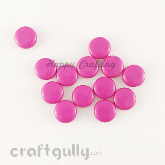 Acrylic Beads 11mm - Disc - Dark Pink - Pack of 30