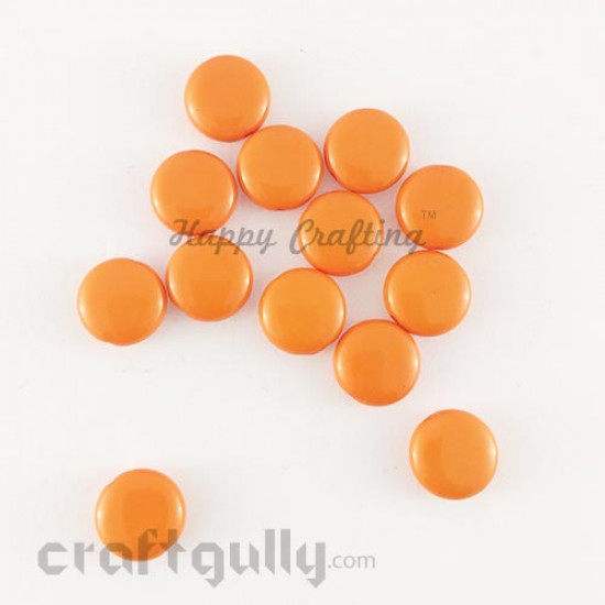 Acrylic Beads 11mm - Disc - Orange - Pack of 30