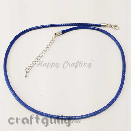 Necklace Cords 3mm - Faux Leather - Snake Braid - Royal Blue