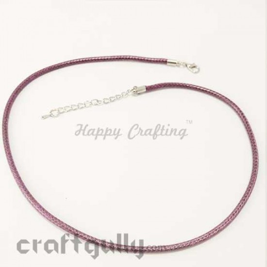 Necklace Cords 3mm - Faux Leather - Snake Braid - Mauve