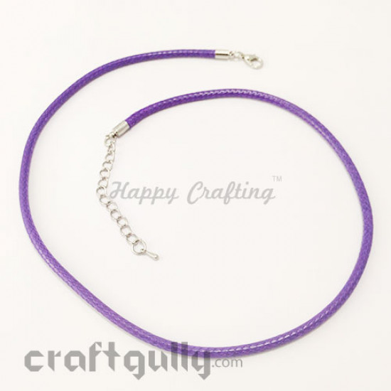 Necklace Cords 3mm - Faux Leather - Snake Braid - Purple