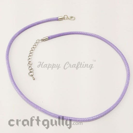 Necklace Cords 3mm - Faux Leather - Snake Braid - Lilac