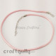 Necklace Cords 3mm - Faux Leather - Snake Braid - Baby Pink
