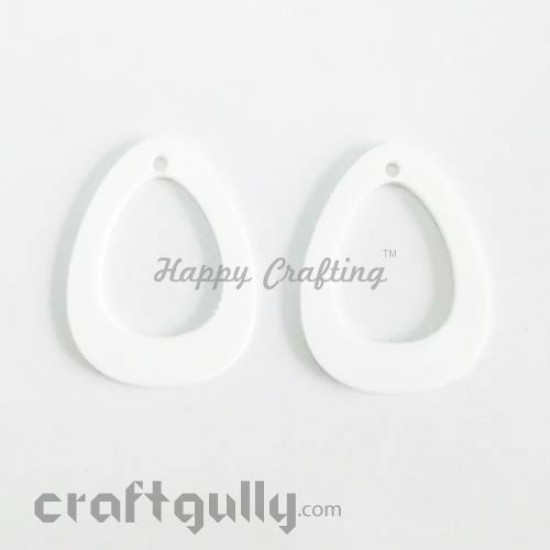 Earring Base Plastic - 30mm Egg - Pack of 2