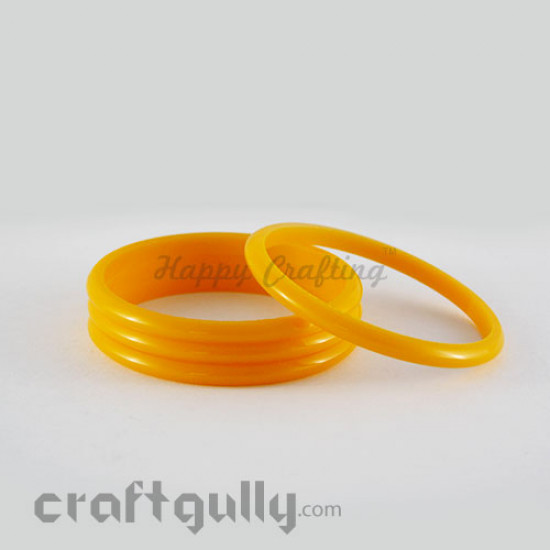 Acrylic Bangles 2.4 - 5mm - Golden Yellow - Pack of 4