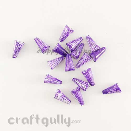 Acrylic Beads 11mm - Cone Lined Mott. Purple -  Pack of 40