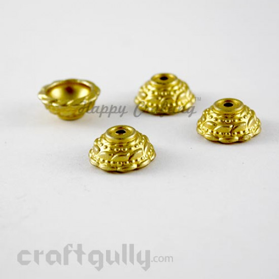 Bead Caps 15mm - Acrylic Dome - Antique Golden - Pack of 4
