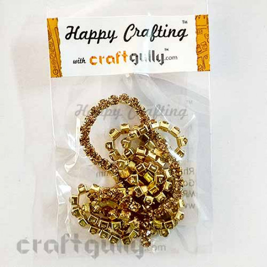 Rhinestone String 3mm - Golden - 18 inches