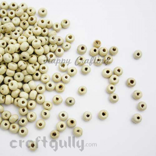 Wooden Beads 3mm - Round - Natural - 10 gms