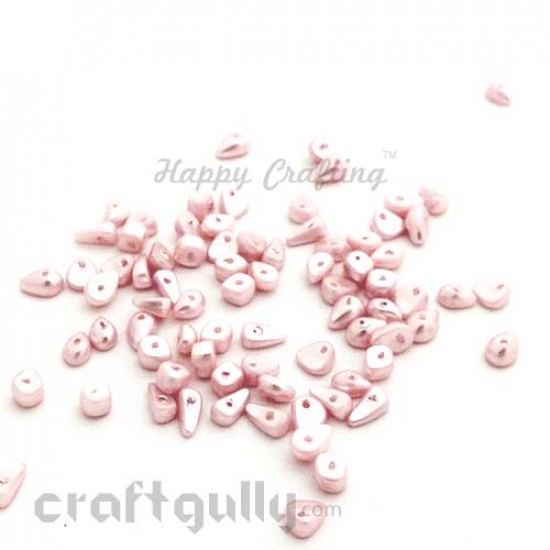 Acrylic Beads 4mm Assorted Shapes - Baby Pink - 10gms