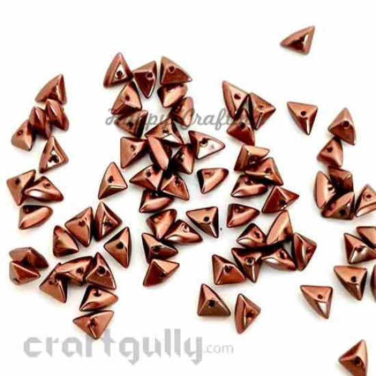 Acrylic Beads 4mm Triangle - Brown - 10gms