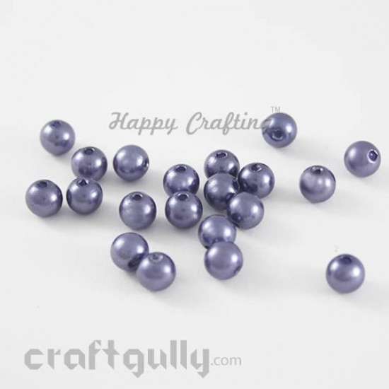 Acrylic Beads 8mm - Round - Faux Pearl - Lavender - Pack of 20