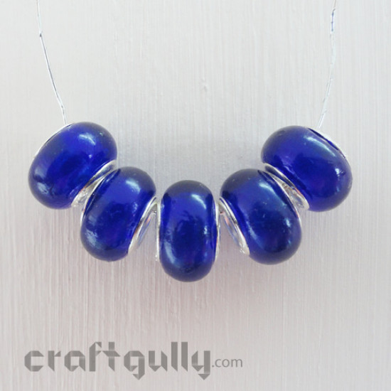 Lampwork Glass Beads - Royal Blue - Pack of 5