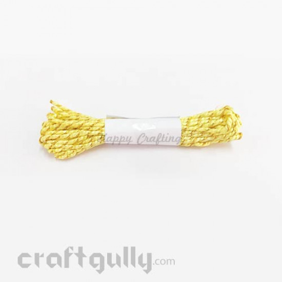 Faux Silk Thread With Zari 2mm - Light Yellow - 4 meters