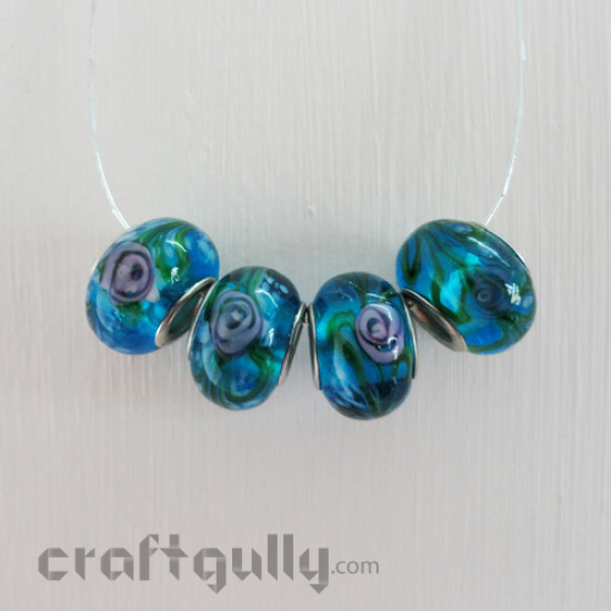 Lampwork Glass Beads - Pattern #1 - Pack of 4