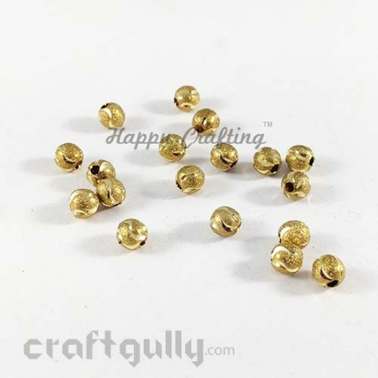 Metal Beads 6mm - Designer #2 Golden - Pack of 20